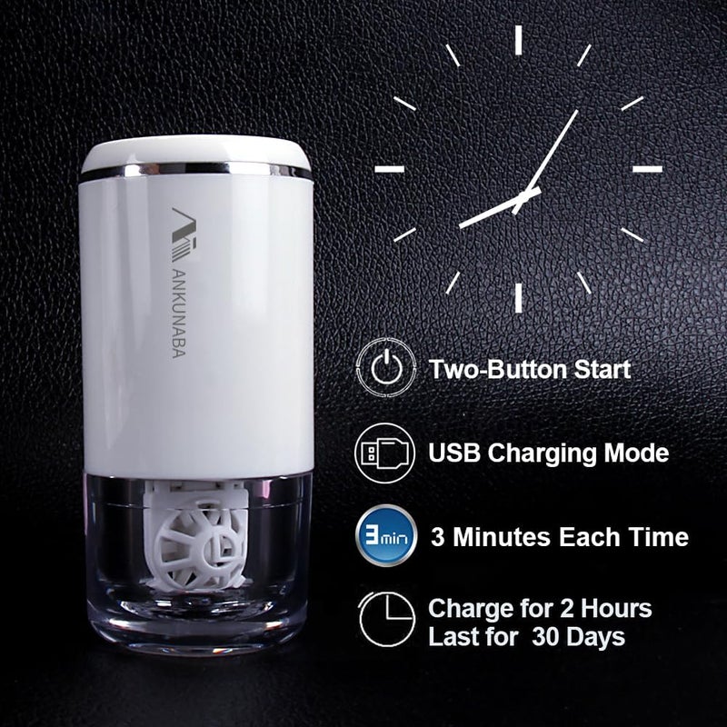 ANKUNABA Contact Lens Cleaner, Portable Soft Contact Lens Cleaning Machine with USB Charger, Automatic Vibration Contact Lenses Cleaner Case for Traveling (White) - Image 4